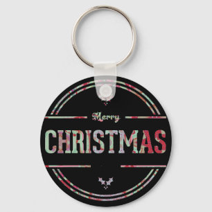 Merry Christmas Greeting Keychain