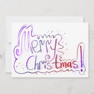 Merry Christmas greeting pastel handlettering Holiday Card