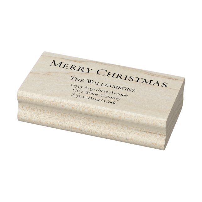 Merry Christmas Greeting Return Address #1 Rubber Stamp (Stamp)