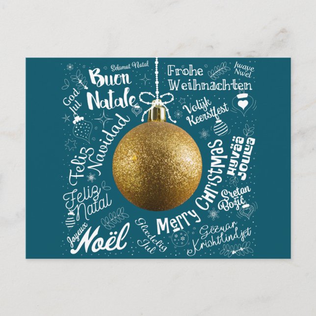 Merry Christmas greetings card from world in diffe (Front)