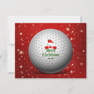 Merry Christmas greetings from Golfing Santa Holiday Card