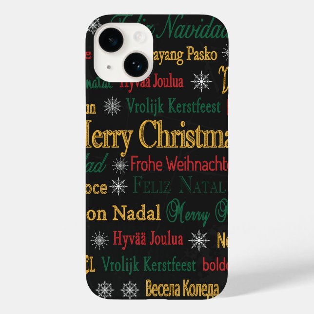 Merry Christmas Greetings in Different Language |  Case-Mate iPhone Case (Back)