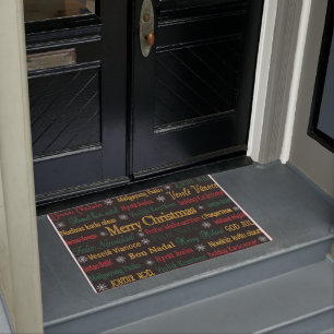 Merry Christmas Greetings in Different Language    Doormat