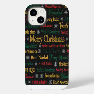 Merry Christmas Greetings in Different Language iPhone 14 Case