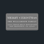 Merry Christmas Grey White Return Address Label<br><div class="desc">Add some extra cheer to your holiday cards and invitations with our festive Merry Christmas return address labels. This stylish Christmas design features 'Merry Christmas' in white handwritten modern typography on a grey background. Simply add your name and address. Exclusively designed for you by Happy Dolphin Studio. If you need...</div>