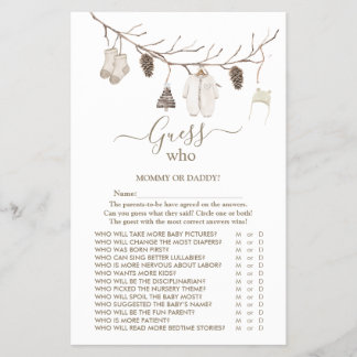 Merry Christmas 'Guess Who' Baby Shower Game Flyer