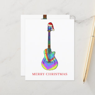 Merry Christmas guitar colourful budget