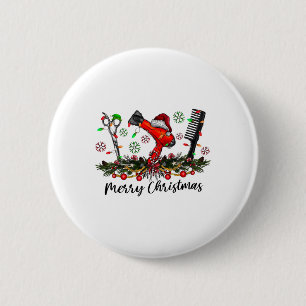 Merry Christmas Hairstylist Hairdresser Matching C 2 Inch Round Button