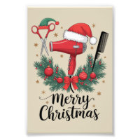 Merry Christmas Hairstylist Hairdresser Xmas Hair