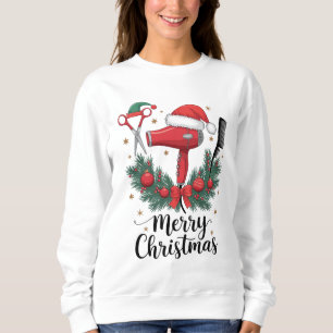 Merry Christmas Hairstylist Hairdresser Xmas Hair Sweatshirt