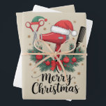 Merry Christmas Hairstylist Hairdresser Xmas Hair  Wrapping Paper Sheet<br><div class="desc">Merry Christmas Hairstylist Hairdresser Xmas Hair Tools</div>