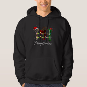 Merry Christmas Hairstylist Red Plaid Hairdresser Hoodie