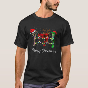 Merry Christmas Hairstylist Red Plaid Hairdresser T-Shirt