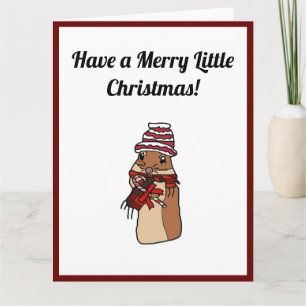 Merry Christmas Hamster Gerbil Cartoon Holiday Pet Card