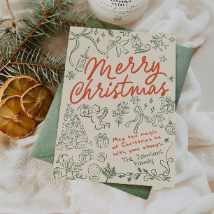 Merry Christmas Hand drawn Christmas Cards
