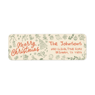 Merry Christmas Hand Drawn Return Address