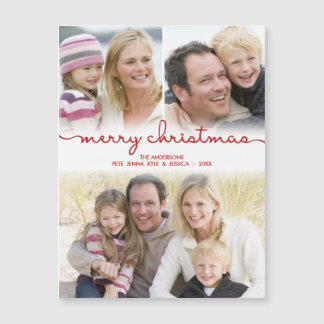 Merry Christmas Hand Lettered Frosty Photo Collage