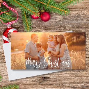 Merry Christmas Hand-lettered Holiday Photo Card