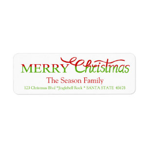 Merry Christmas Hand Lettered Script Label
