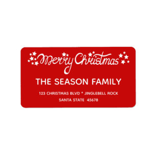 Merry Christmas Hand Lettered Script Label