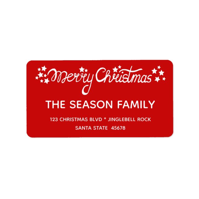 Merry Christmas Hand Lettered Script Label (Front)