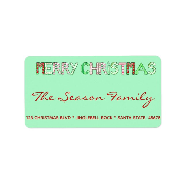 Merry Christmas Hand Lettered Script Label (Front)