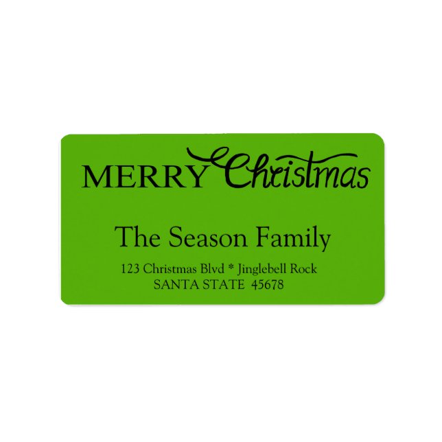 Merry Christmas Hand Lettered Script Label (Front)