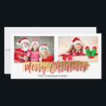 Merry Christmas Hand Lettered Script Photo Card<br><div class="desc">Merry Christmas Hand Lettered Script Photo Card. The photo and text of this hand lettered brush script can be updated and customized with your photo and family name.</div>