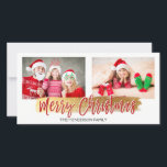 Merry Christmas Hand Lettered Script Photo Card<br><div class="desc">Merry Christmas Hand Lettered Script Photo Card. The photo and text of this hand lettered brush script can be updated and customized with your photo and family name.</div>