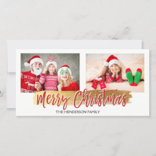 Merry Christmas Hand Lettered Script Photo Card