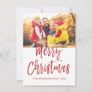 Merry Christmas Hand Lettered Script Photo Card