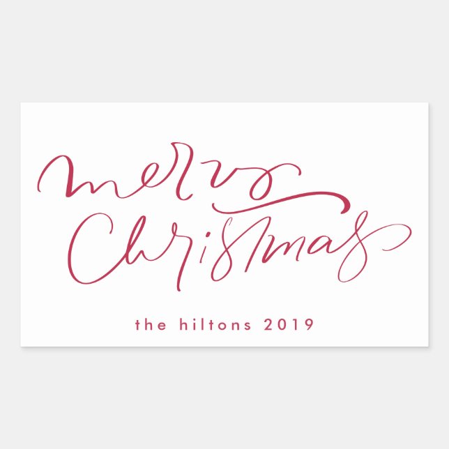 Merry christmas hand lettering in red sticker (Front)