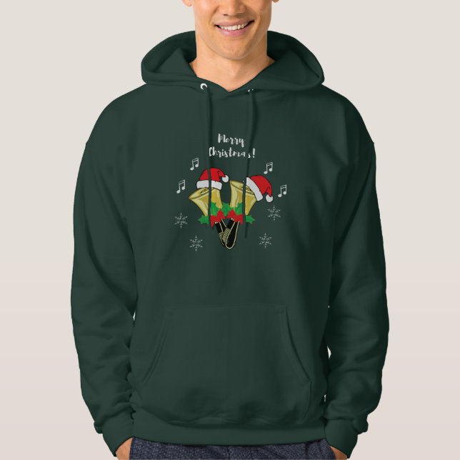 Merry Christmas Handbell Hoodie - Men (Front)