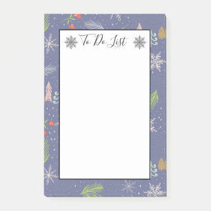 Merry Christmas Handdrawn Trees Snow To Do List Post-it Notes