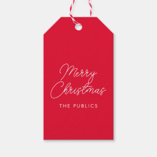 Merry Christmas Handwritten Script Custom Template Gift Tags
