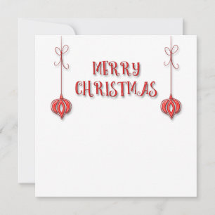 Merry Christmas Hanging Ornaments Personalized Holiday Card