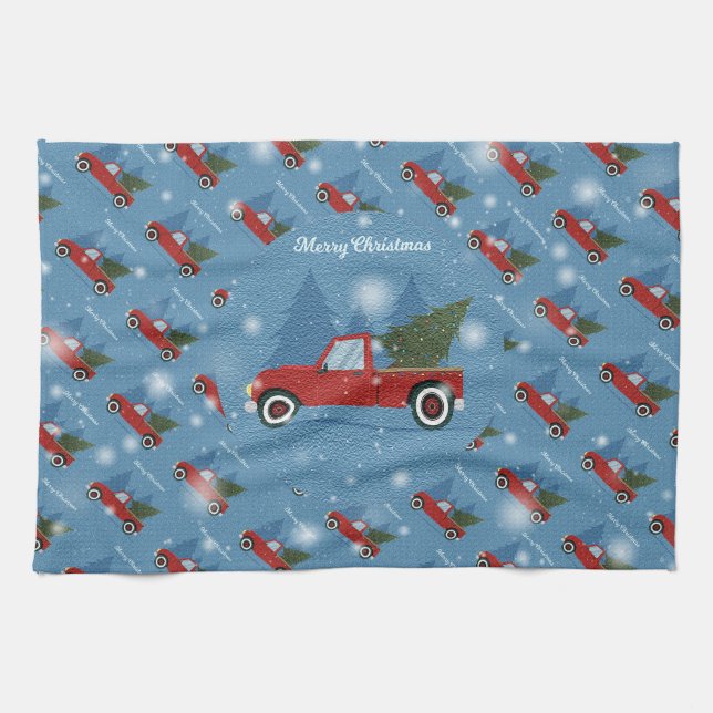 Merry Christmas Happy Best Gift Kitchen Towel (Horizontal)