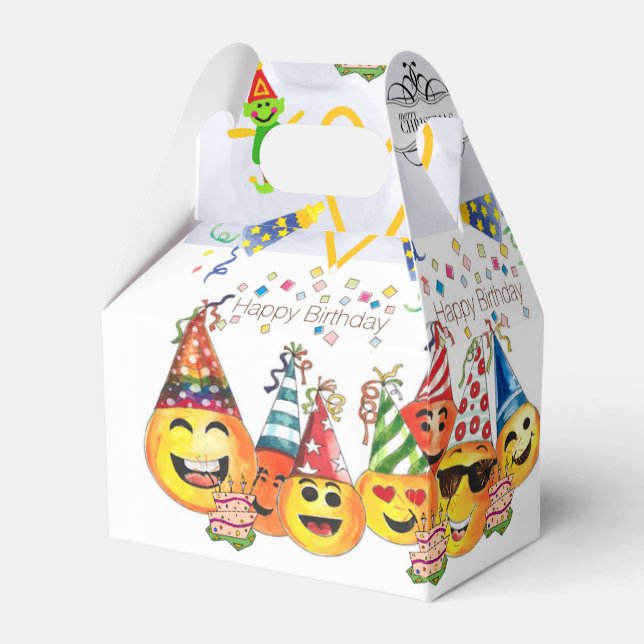 Merry Christmas Happy Birthday Gable Favour Box (Front Side)