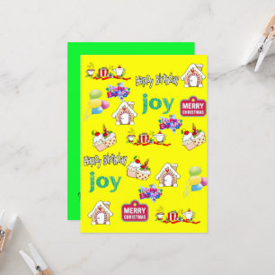 Merry Christmas Happy Birthday Invitation