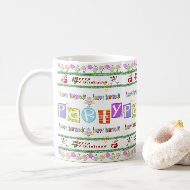 Merry Christmas Happy Birthday Mug  (With Donut)