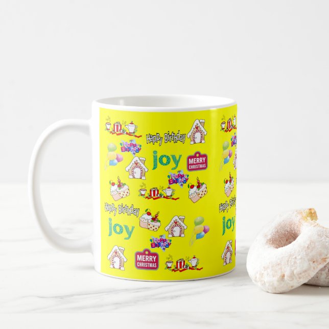 Merry Christmas Happy Birthday Mug  (With Donut)