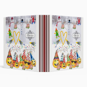 Merry Christmas Happy Birthday School binder