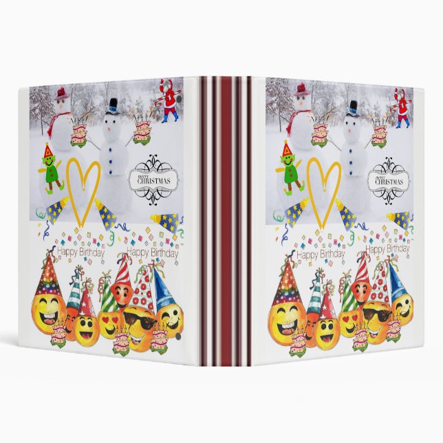 Merry Christmas Happy Birthday School binder (Background)