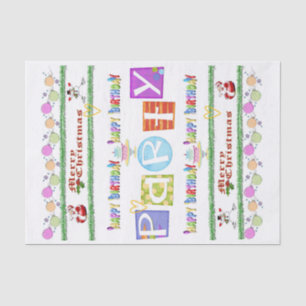 Merry Christmas Happy Birthday Tissue Paper 