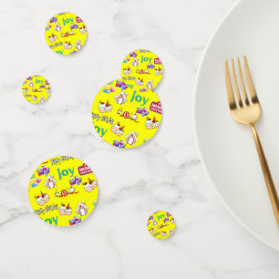Merry Christmas Happy Birthday Yellow Confetti, Confetti