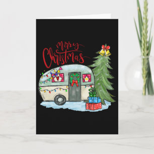 Merry Christmas Happy Camper Fun Camping Life Fami Card