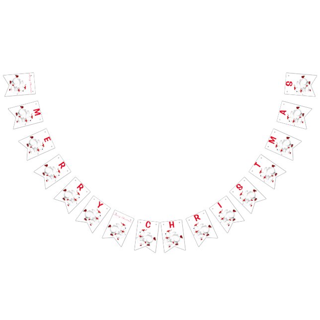 Merry Christmas - Happy Christmas Bears Family Bunting Flags (All)