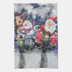 Merry Christmas - Happy Friends - Fun Painting Kitchen Towel