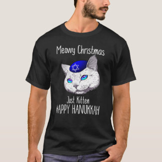Merry Christmas Happy Hanukkah Hanukcat T-Shirt