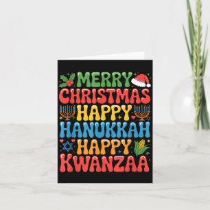 Merry Christmas Happy Hanukkah Kwanzaa Quote  Card